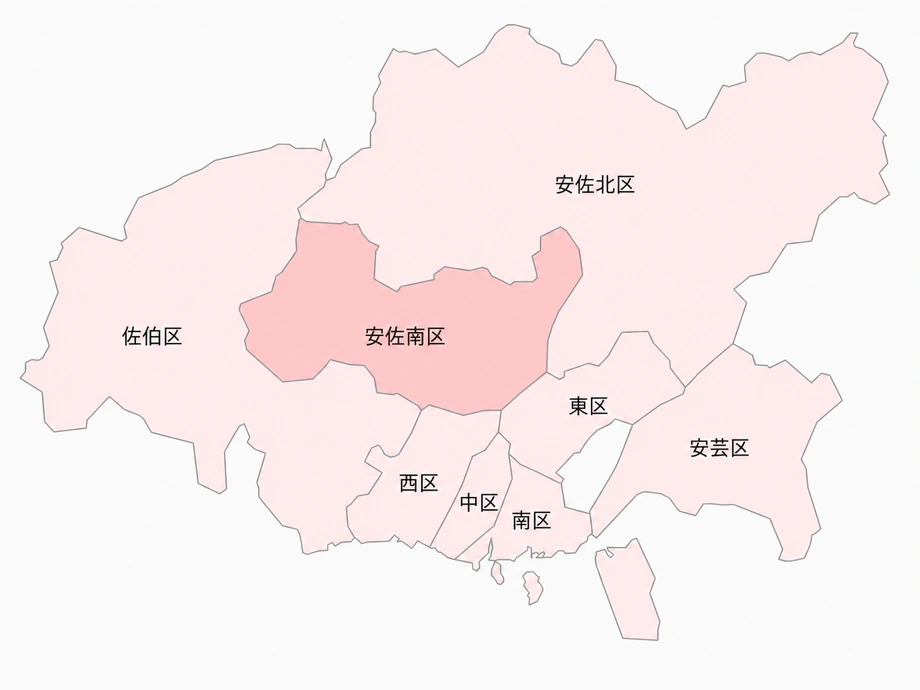 広島市の区分を示したイラスト地図