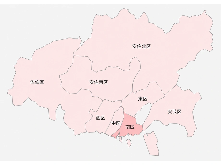 広島市の区分を示したイラスト地図