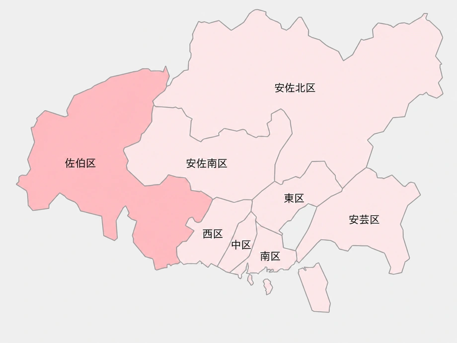 広島市の区分を示したイラスト地図