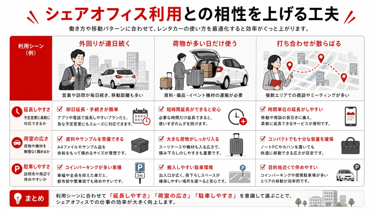 シェアオフィス利用との相性を上げる工夫