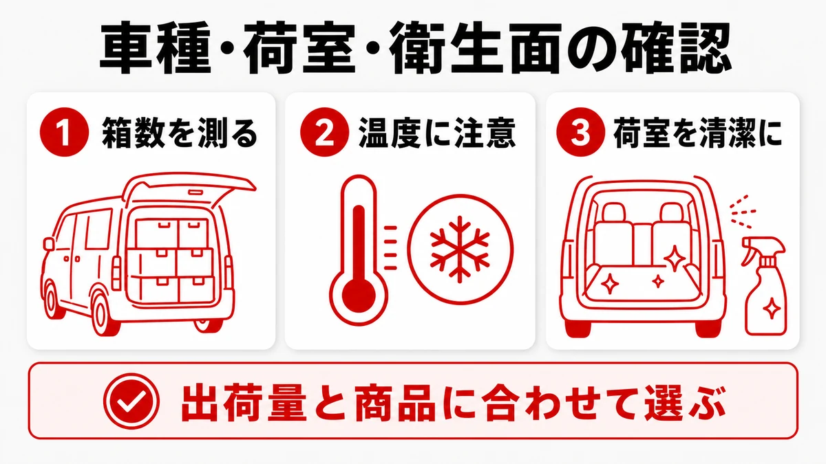車種・荷室・衛生面の確認ポイント