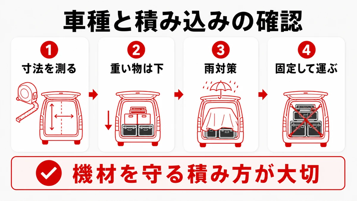 車種と積み込みを決める確認ポイント