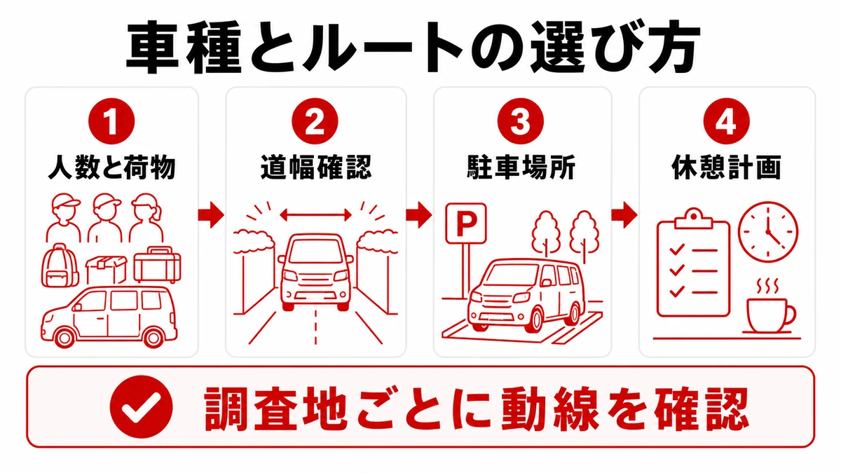 車種とルートの選び方
