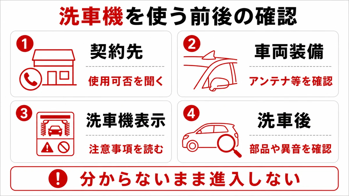 洗車機を使う前の確認ポイント