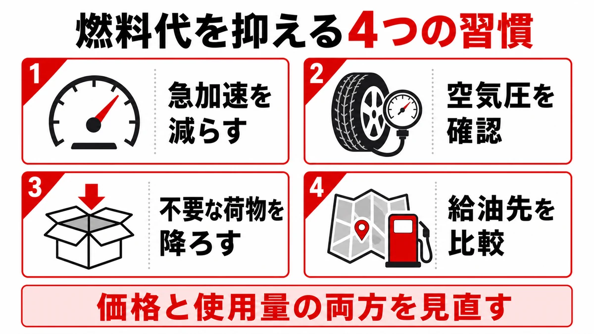 燃料代を抑える4つの習慣