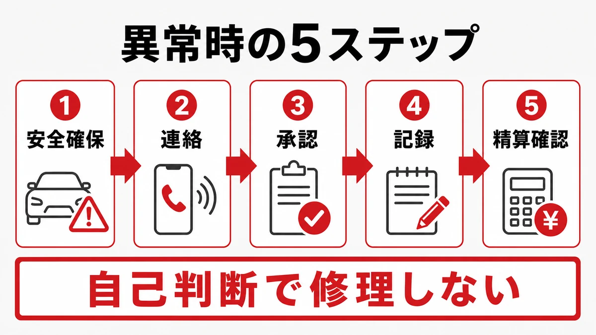 異常を見つけたときは5段階で対応する