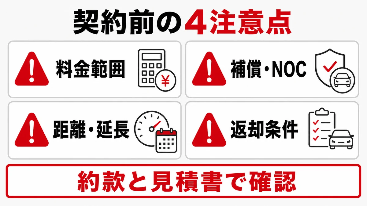 契約前に知っておきたい注意点