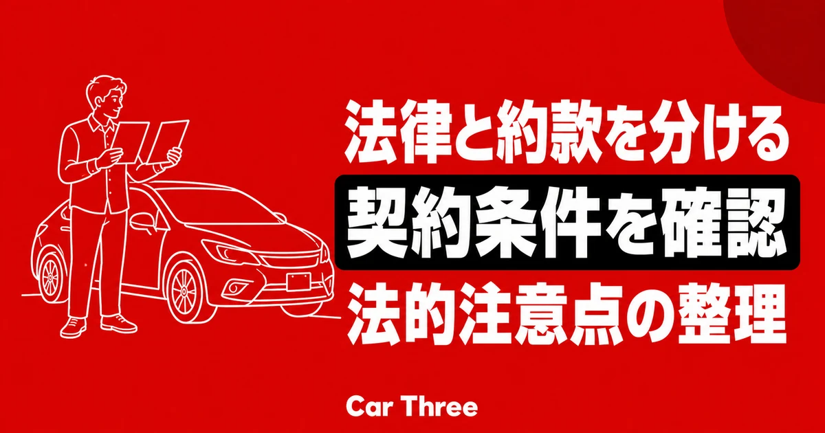 マンスリーレンタカーの法的注意点｜法律・貸渡約款・契約条件の違い