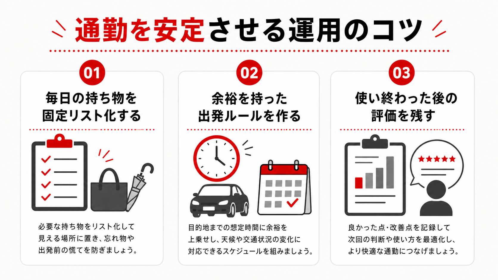 通勤を安定させる運用のコツ