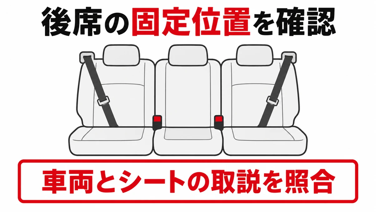 後席の座席位置とチャイルドシート固定位置を資料で照合する概念図