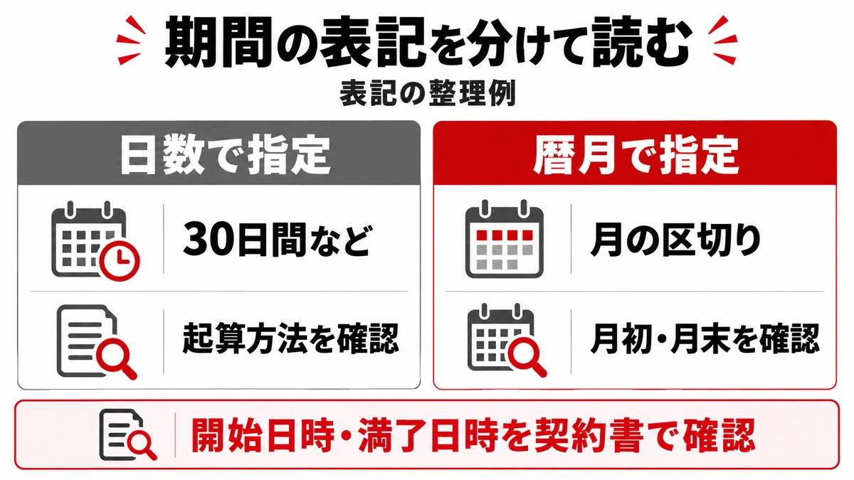 期間の表記を分けて読む
