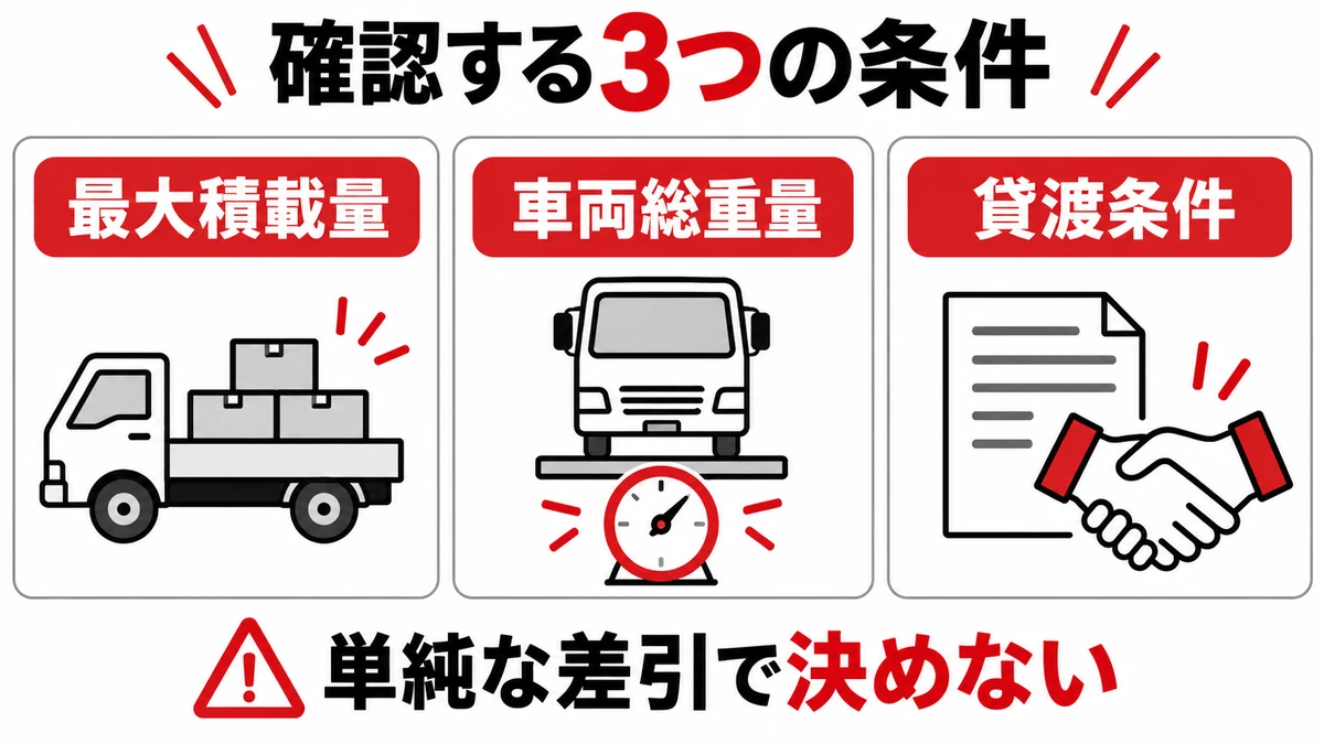 積載前に確認する3つの条件